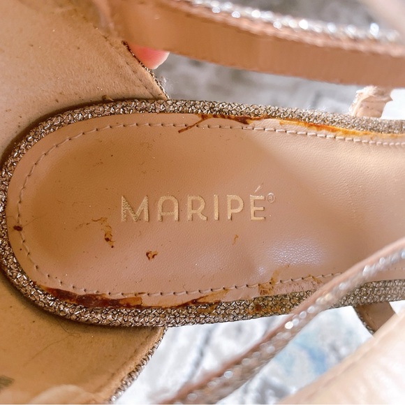 Maripe Elissa Metallic Gold Heels Size 8.5 M - Picture 5 of 8